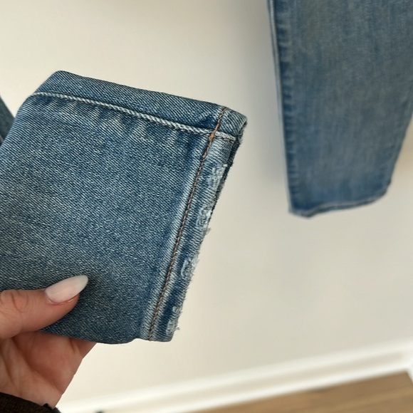 American Eagle Mom Jeans The Redesign Washed Blue Jeans Wide Leg Relaxed Slouchy - Picture 6 of 8